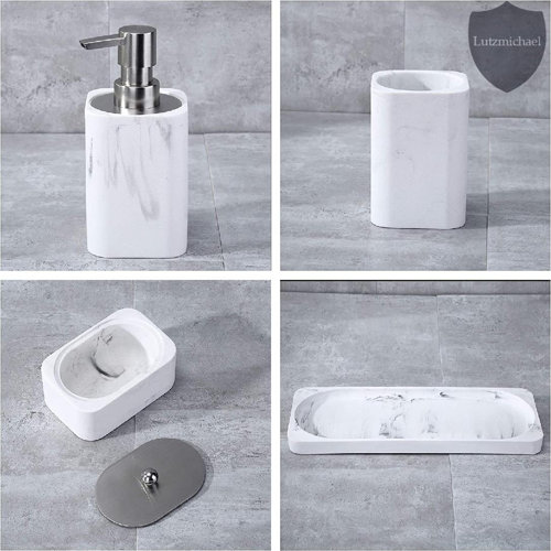 Orren Ellis Countertop 4 Piece Bathroom Accessory Set Wayfair